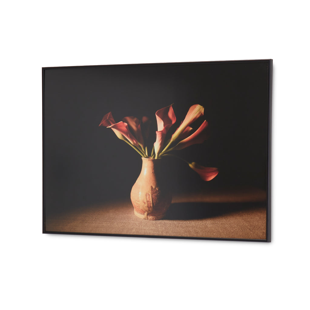 1227 (A+D) Peach Calla Lily Pottery Vase