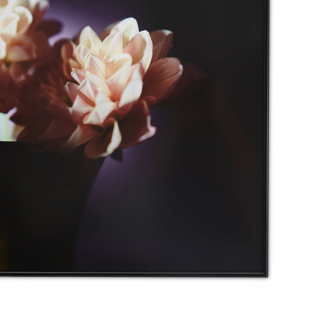 1225 (A+D) Pink Dalia Floral Brass Vase