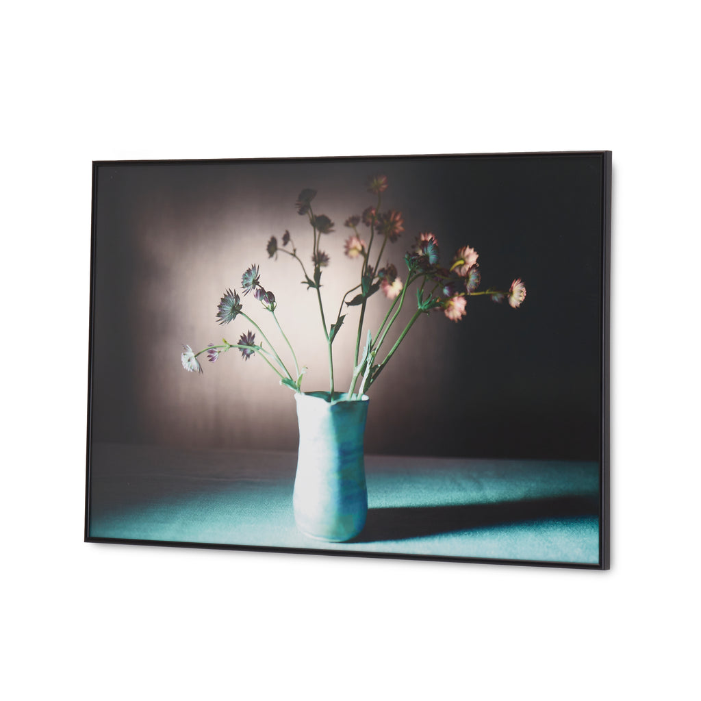 1226 (A+D) Violet Astrantia Green Vase