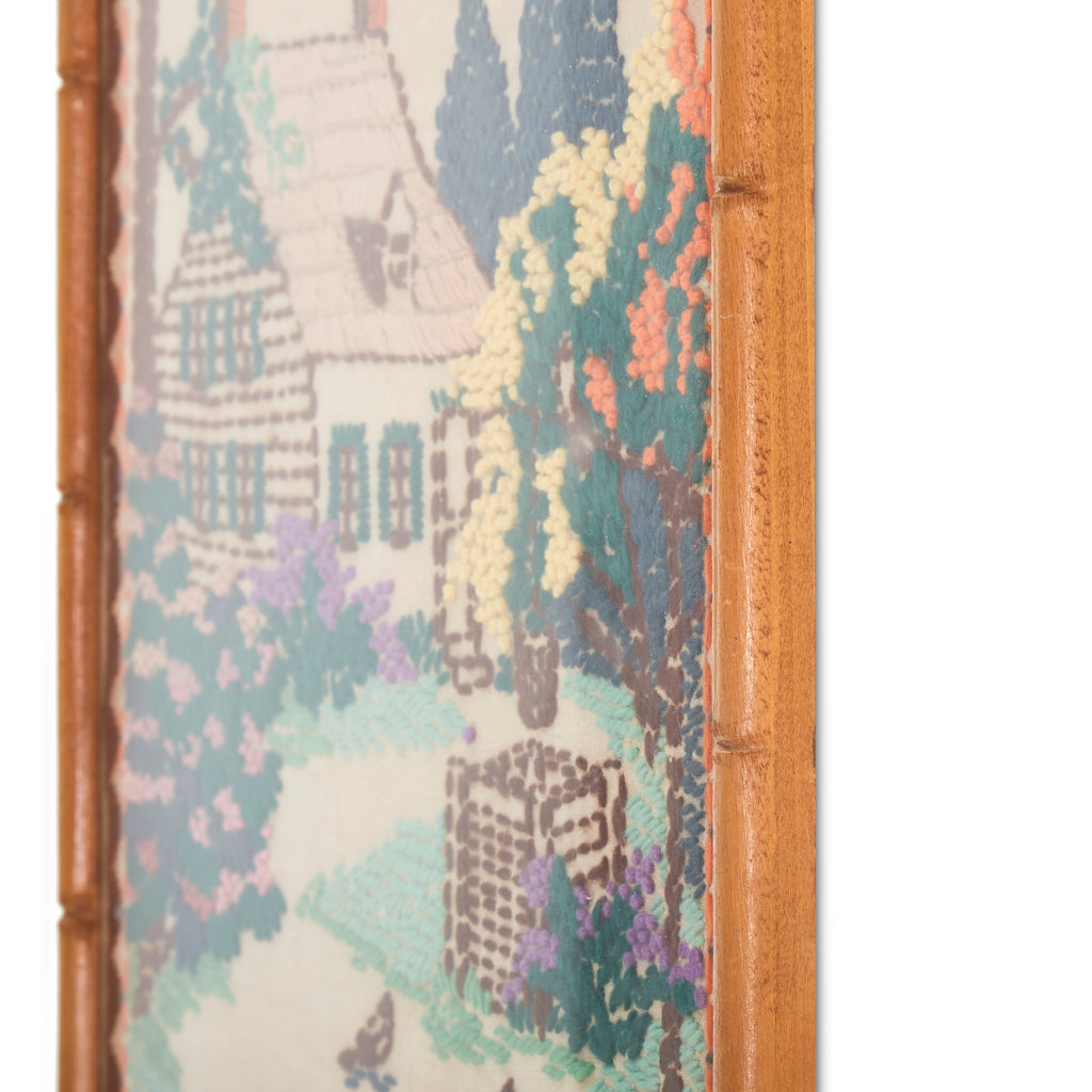 Brown & Green Farmhouse Pastoral Embroidery Artwork (A+D)