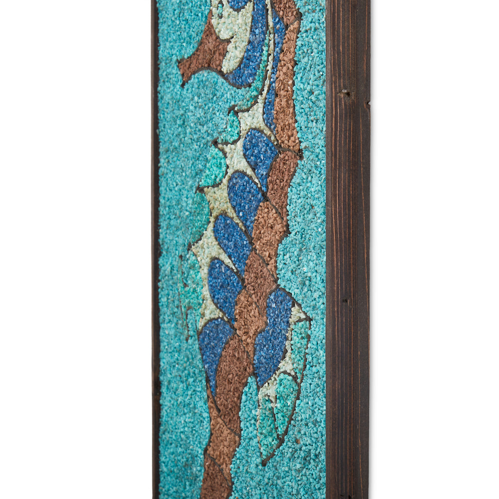 Turquoise Seahorse Pebble Art