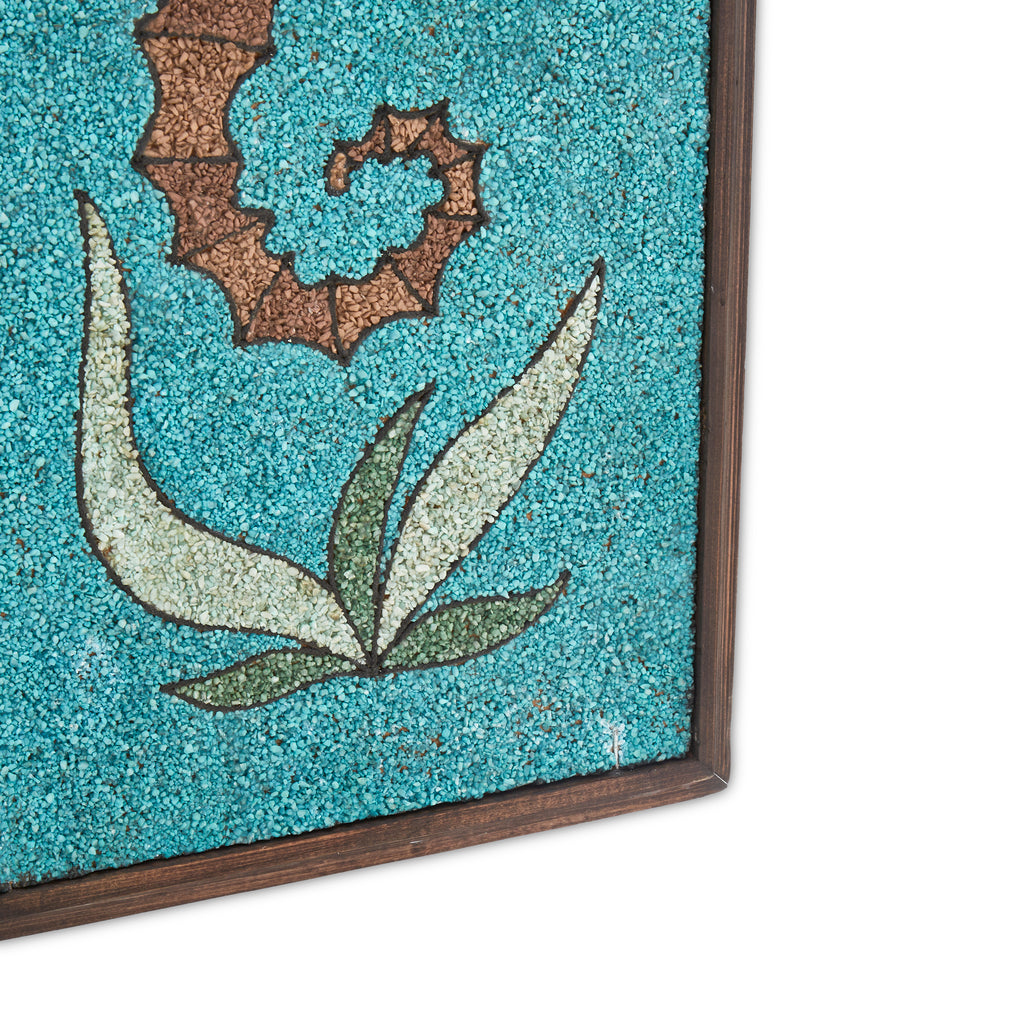 Turquoise Seahorse Pebble Art
