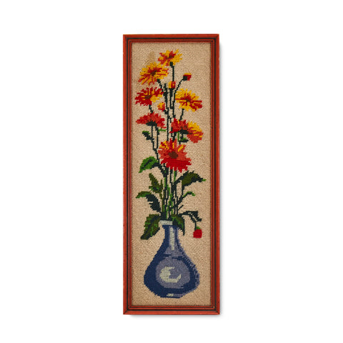 Flowers In Vase Framed Needlepoint (A+D)