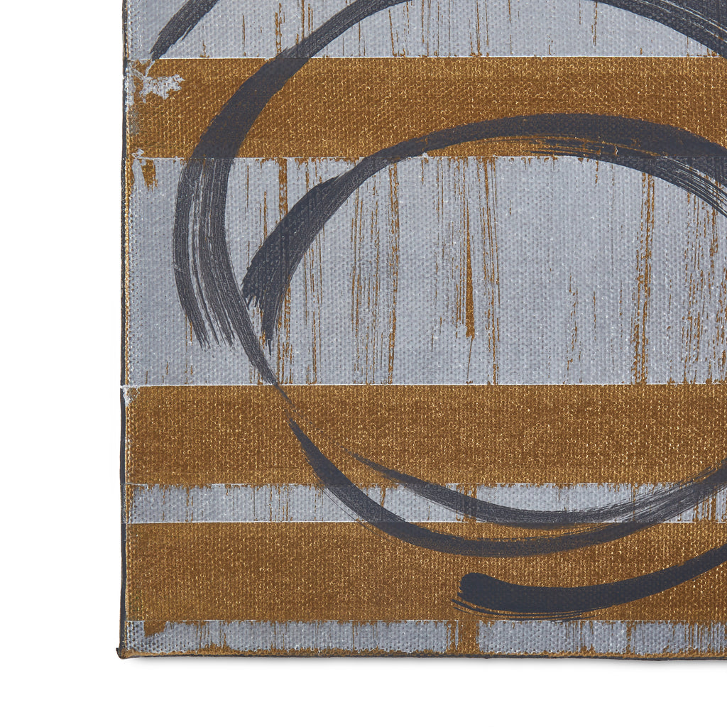 0660 (A+D) Gold Silver Gray Circles B (8" x 8")