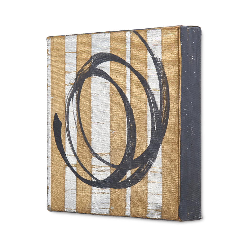 0661 (A+D) Gold Silver Gray Circles C (8" x 8")