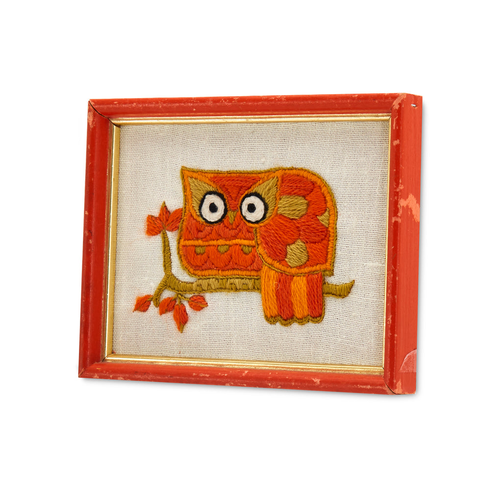 0003 (A+D) Needlepoint Orange Owl