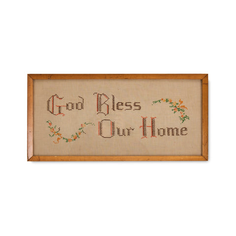 Bless Our Home Cross Stitch Framed Art