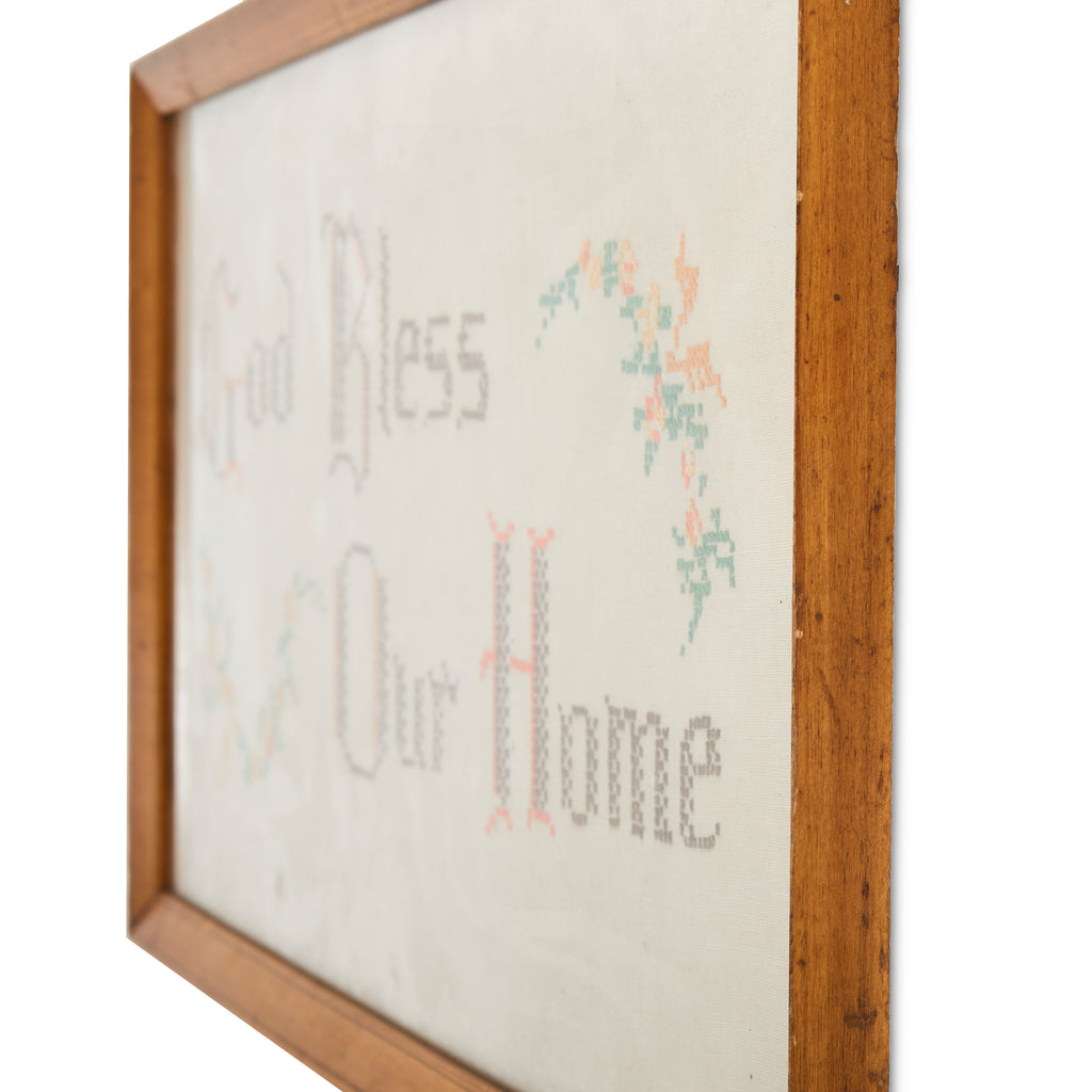 Bless Our Home Cross Stitch Framed Art