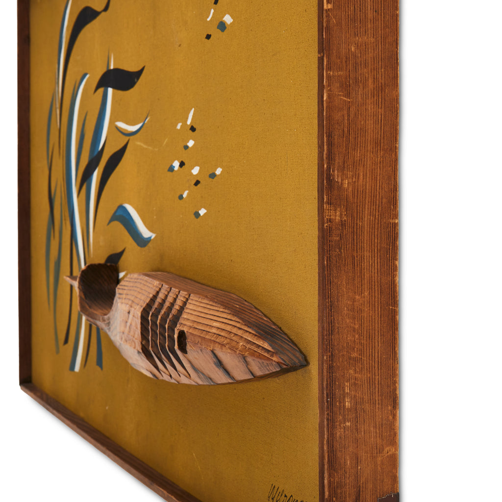 Mid Century Wood Boat Art