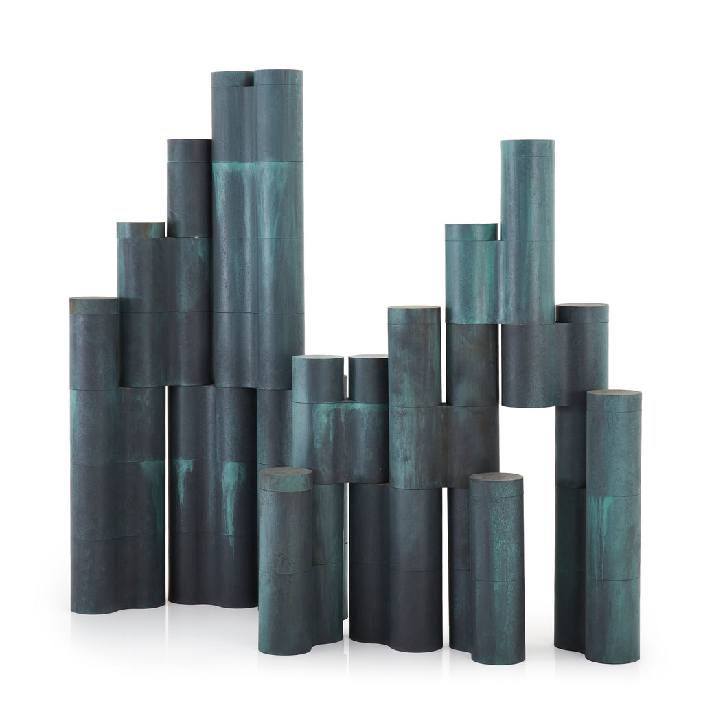 Green Tube Modular Sculpture Pieces