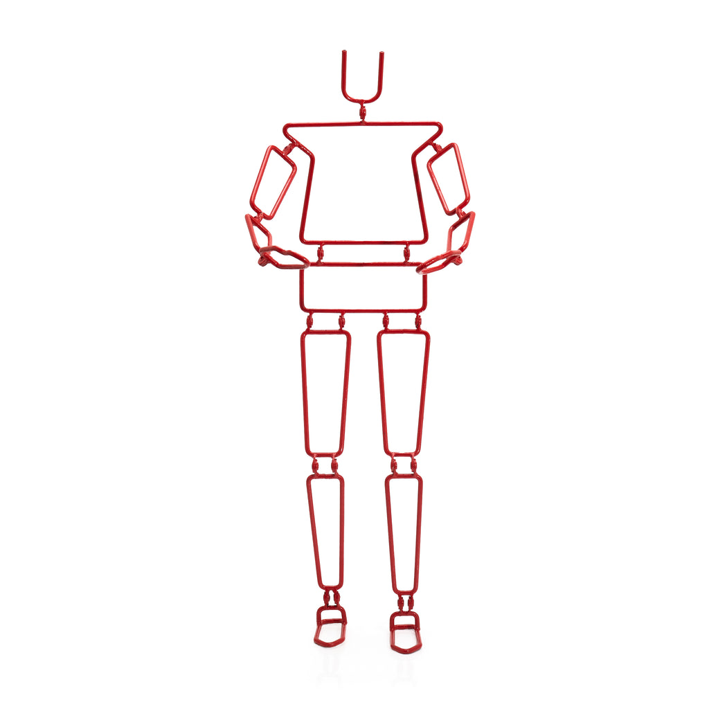 Red Wire Man With Hinged Joints