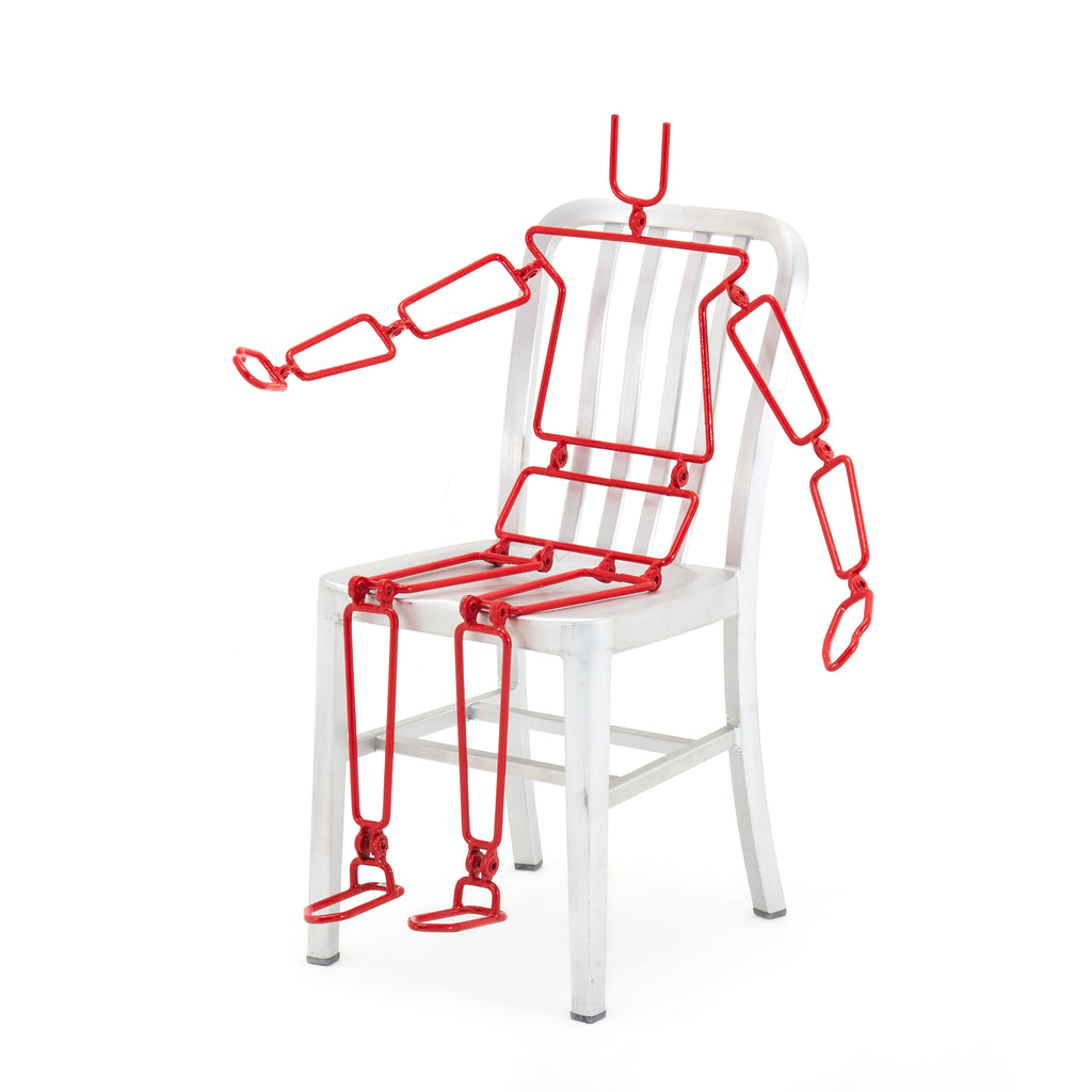 Red Wire Man With Hinged Joints