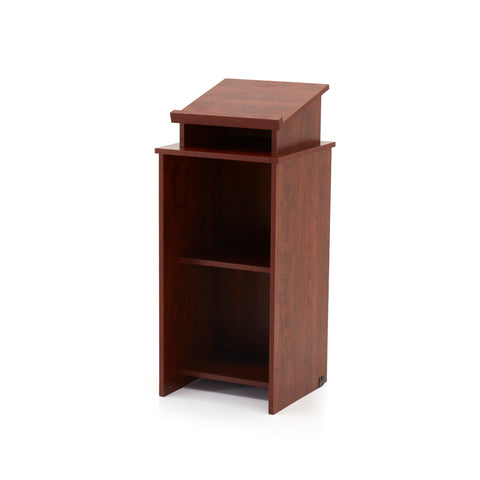 Mahogany Wood Podium w/ Shelves