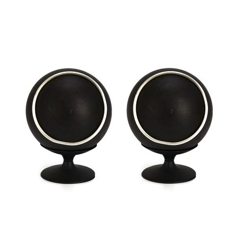 Small Black Sphere Speakers - Set of 2