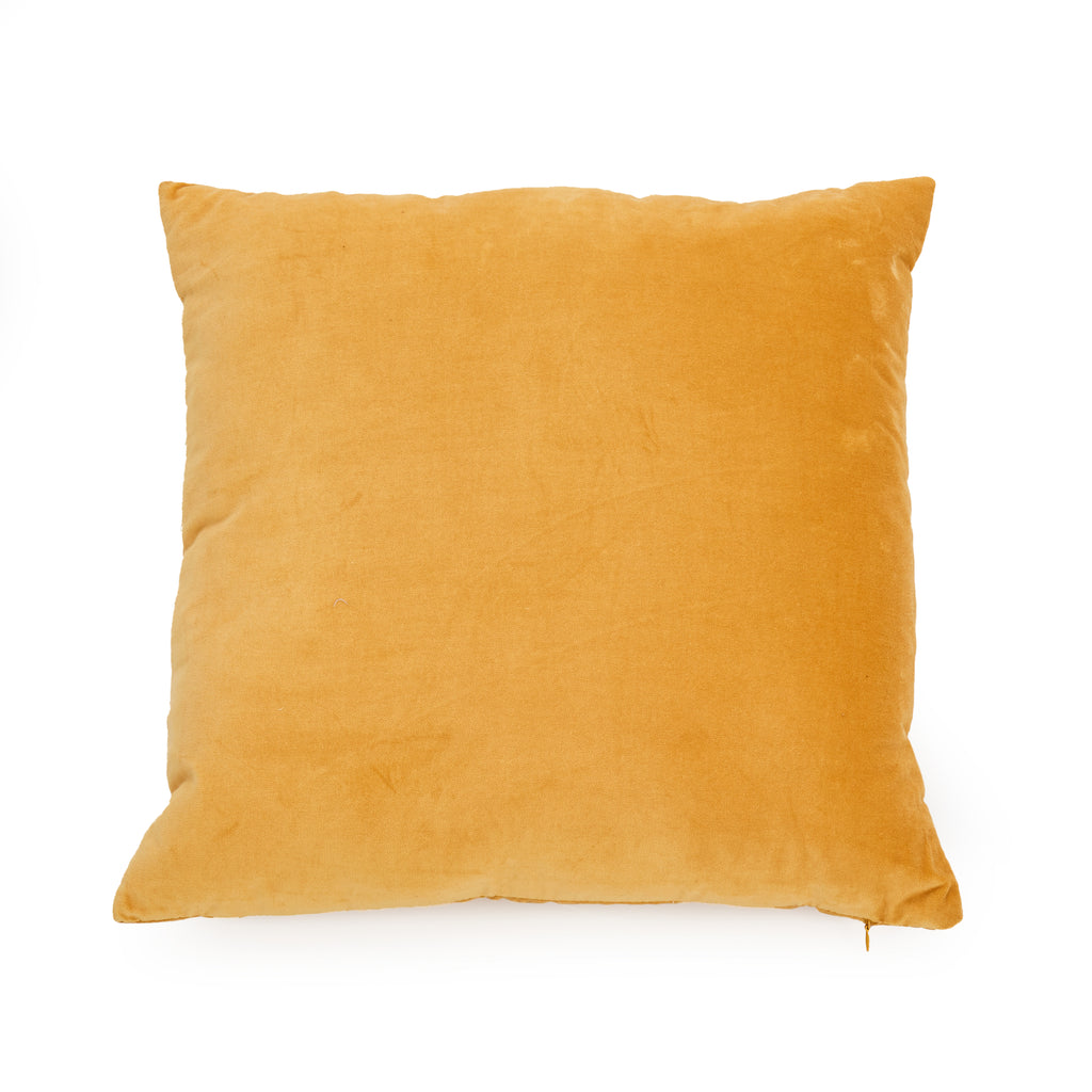 Mustard Yellow Velvet Square Pillow