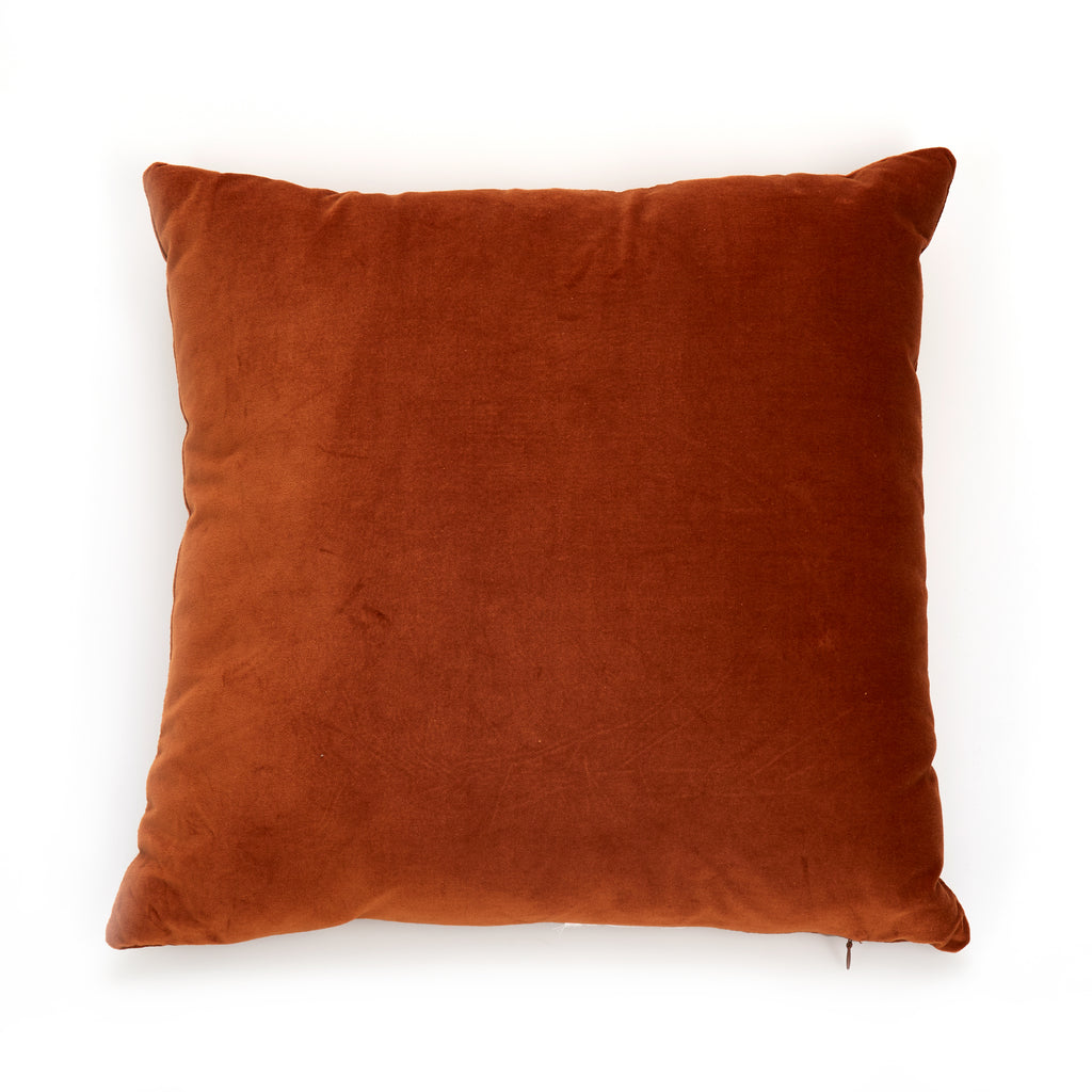 Solid Rust Velvet Pillow