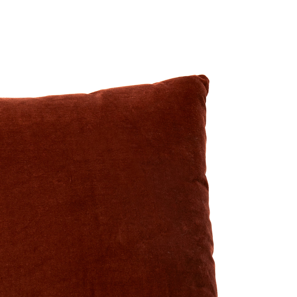 Dark Brown Velvet Throw Pillow