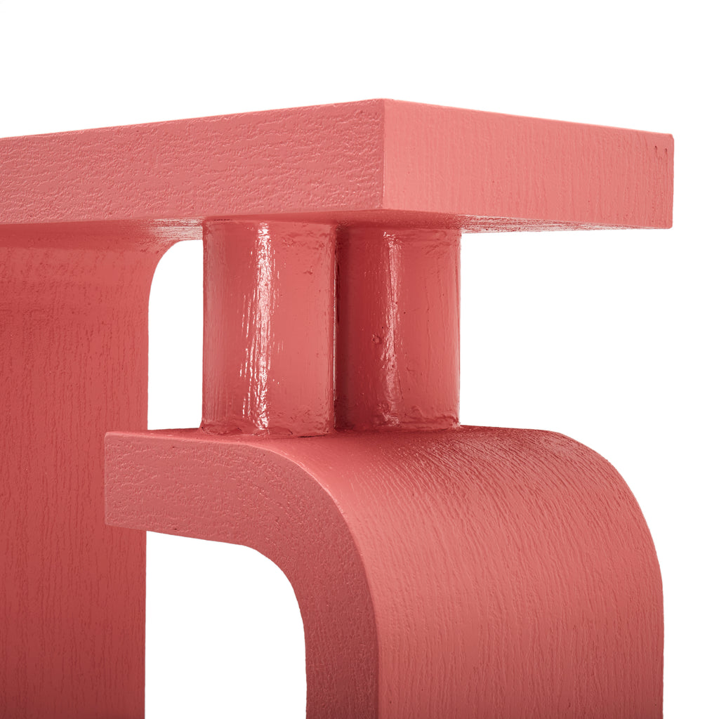 Pink Shelving Unit with Glass Shelves