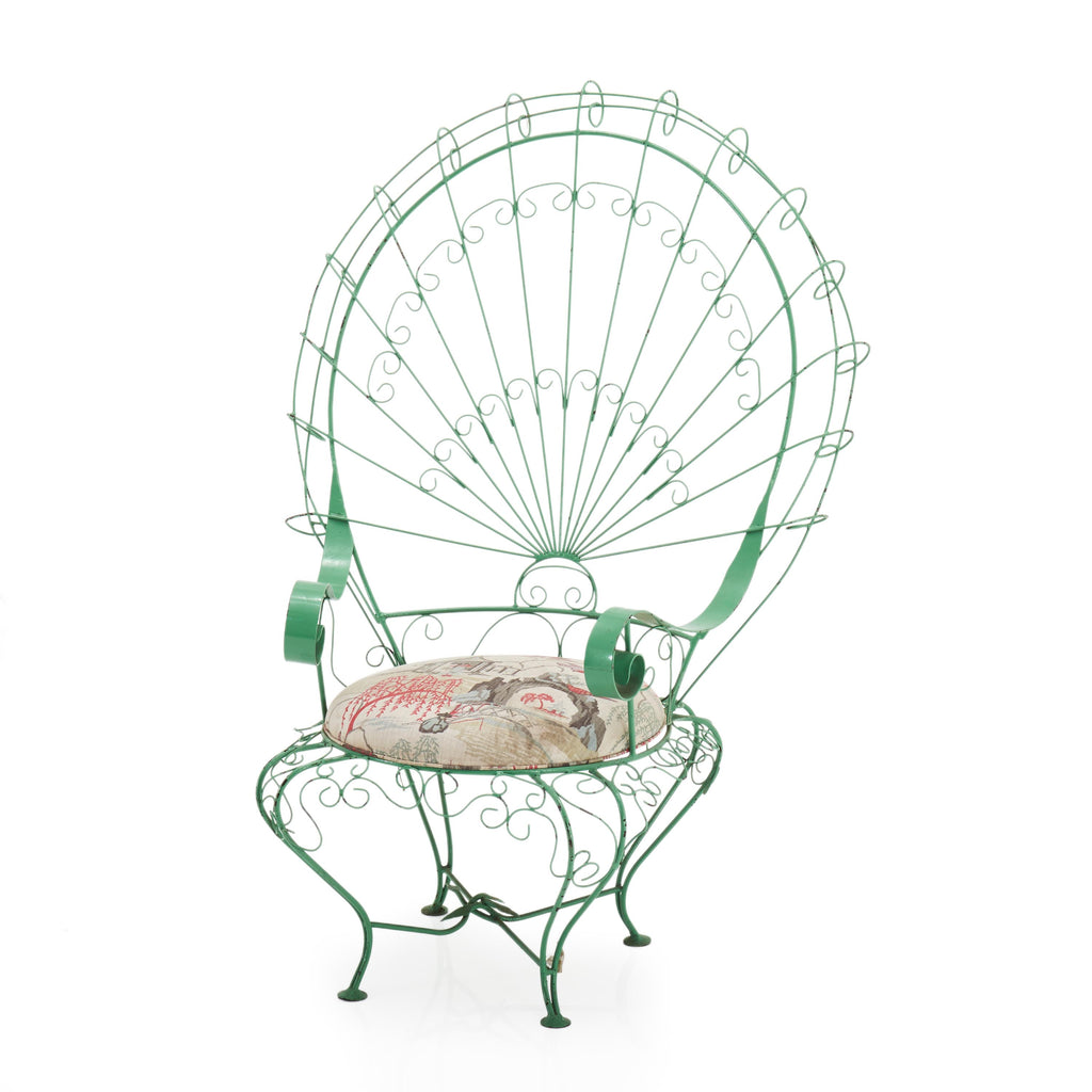 Green Metal Peacock Chair