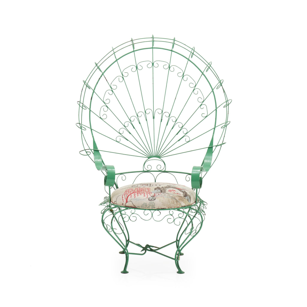 Green Metal Peacock Chair