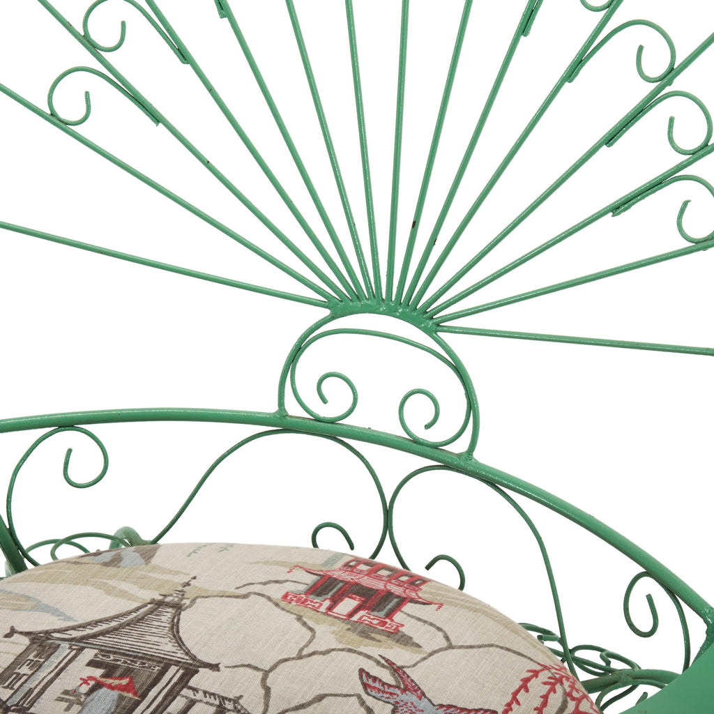 Green Metal Peacock Chair