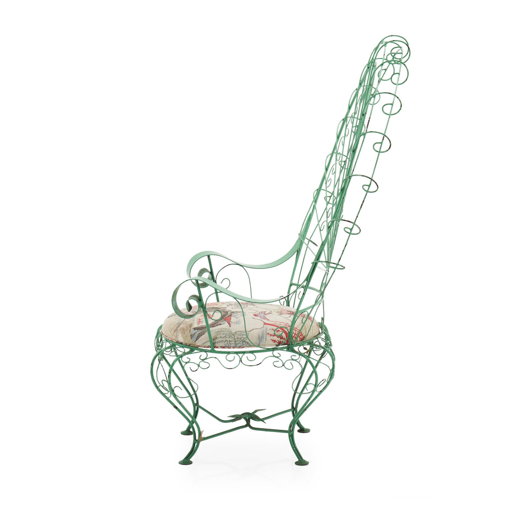 Green Metal Peacock Chair