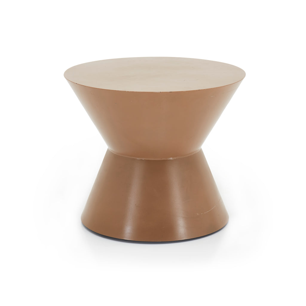 Light Brown Modern Hourglass Side Table