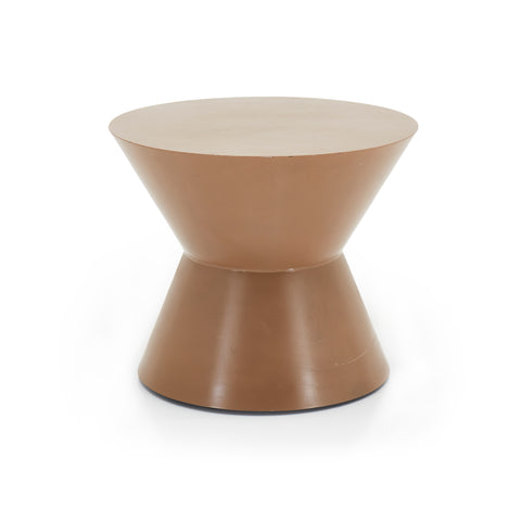 Light Brown Modern Hourglass Side Table