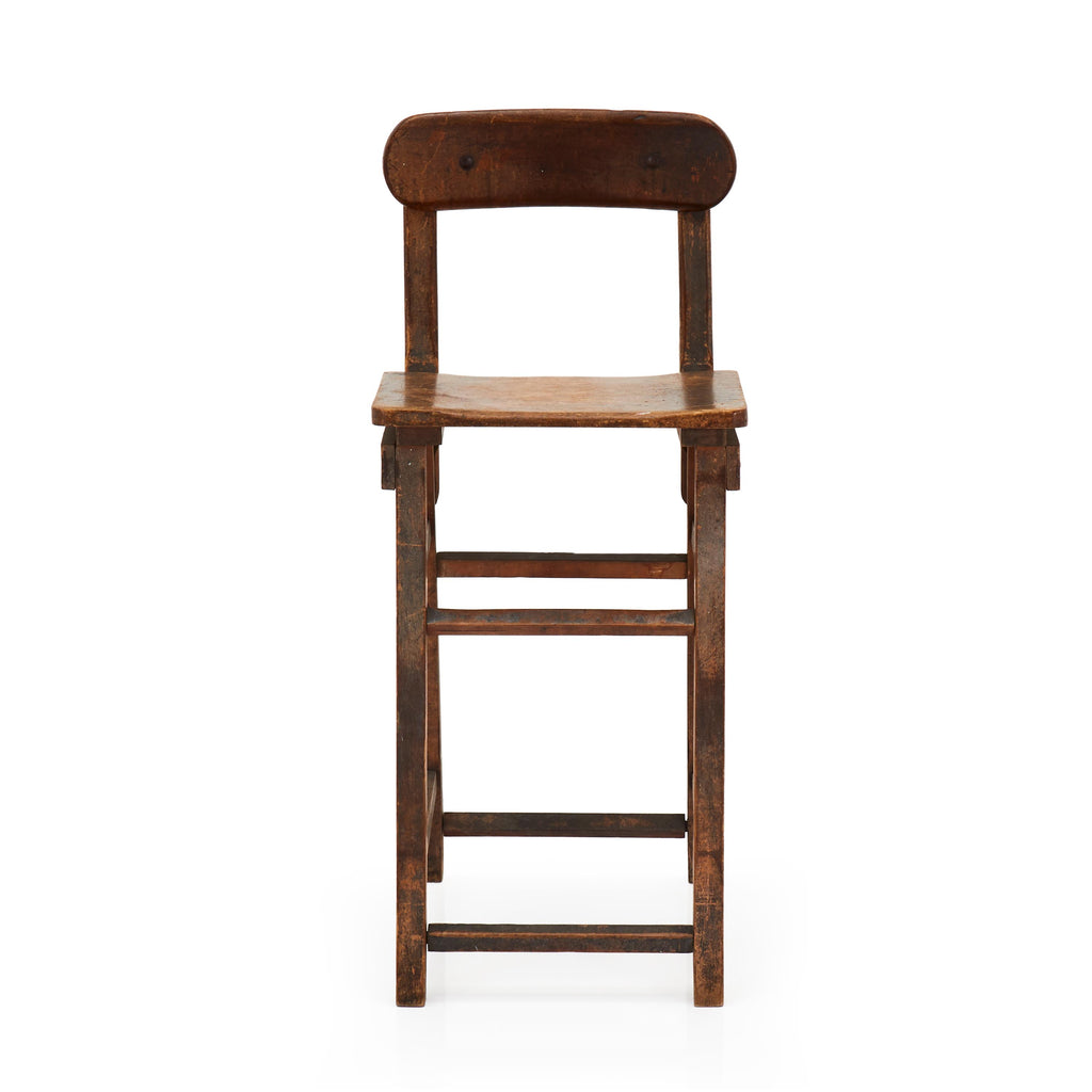 Distressed Wooden Stool Chair
