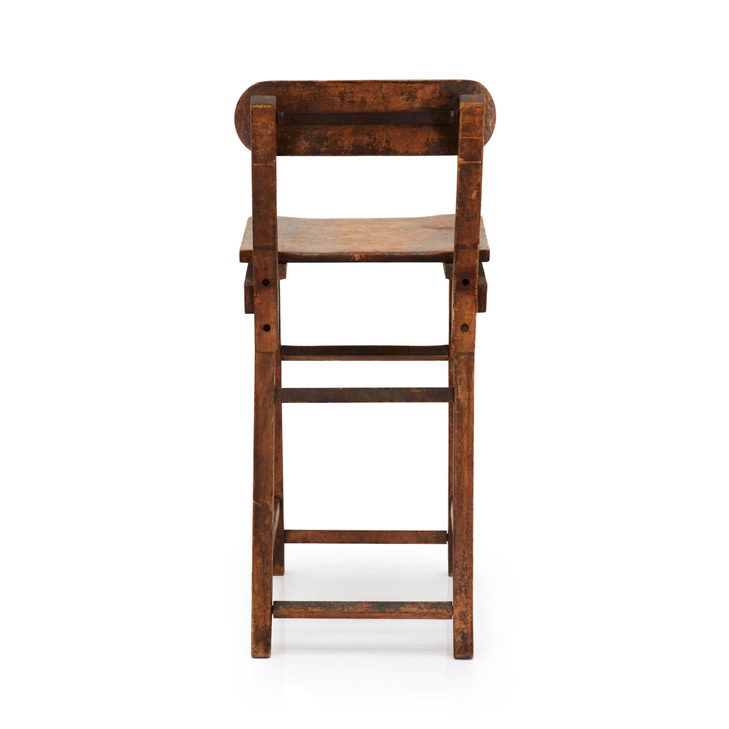 Distressed Wooden Stool Chair
