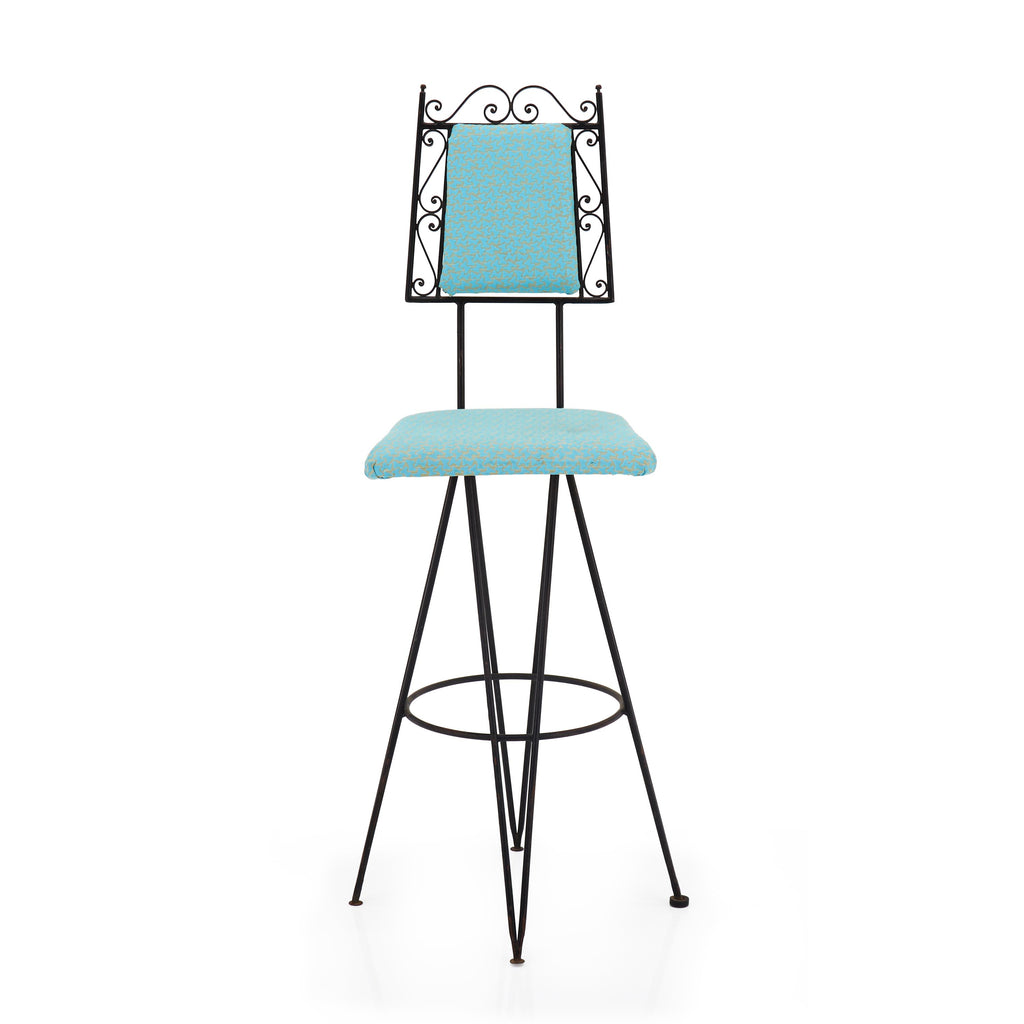 Metal with Blue Cushion Barstool