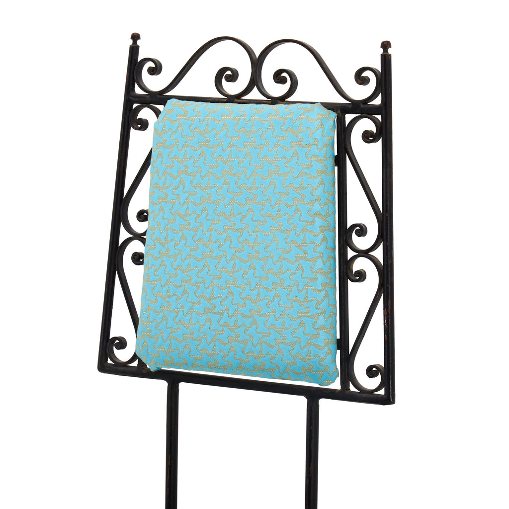 Metal with Blue Cushion Barstool