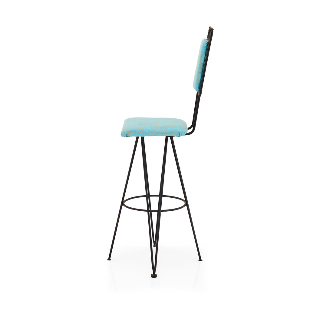 Metal with Blue Cushion Barstool