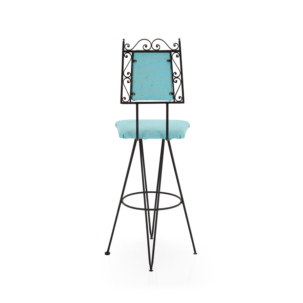 Metal with Blue Cushion Barstool