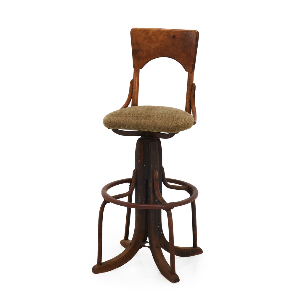 Primitive Wood Bar Stool
