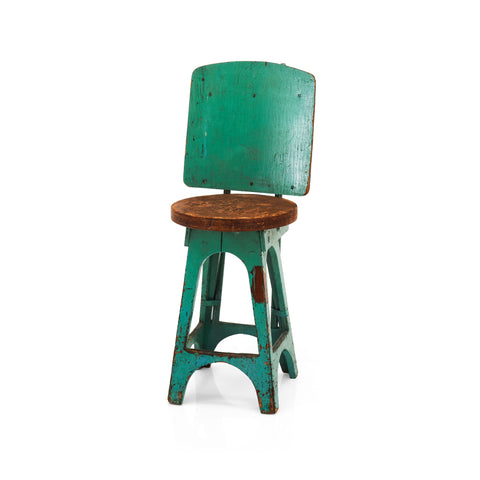 Rustic Teal Work Stool