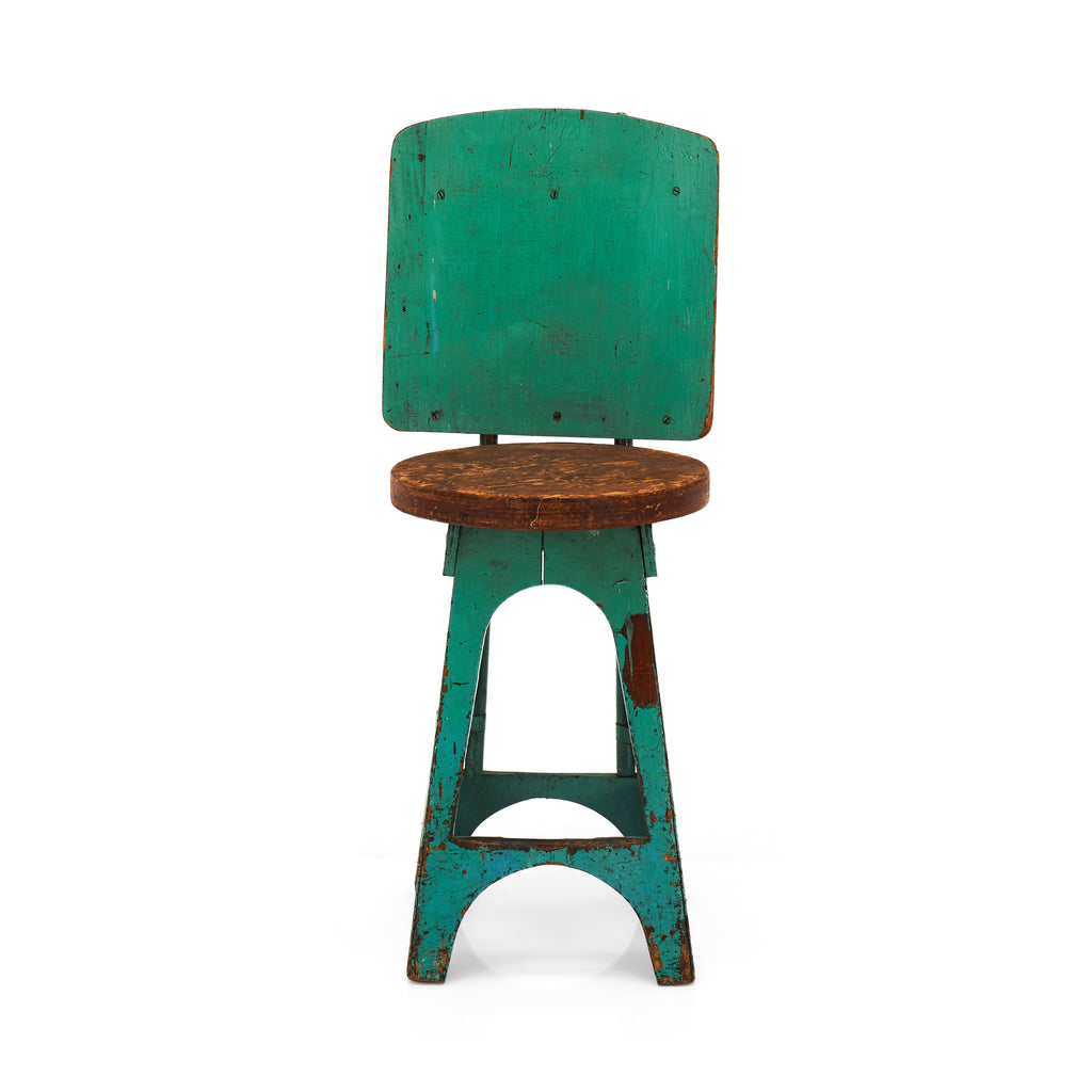 Rustic Teal Work Stool