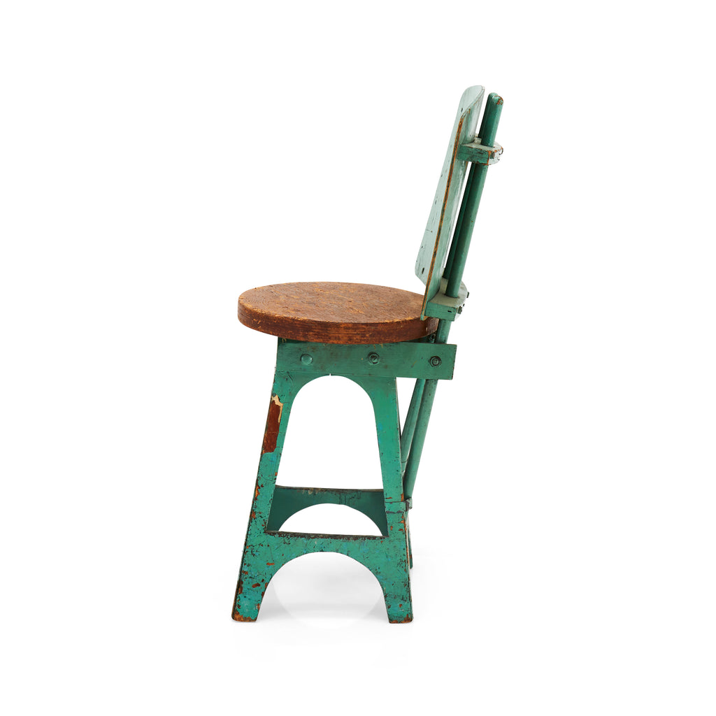 Rustic Teal Work Stool