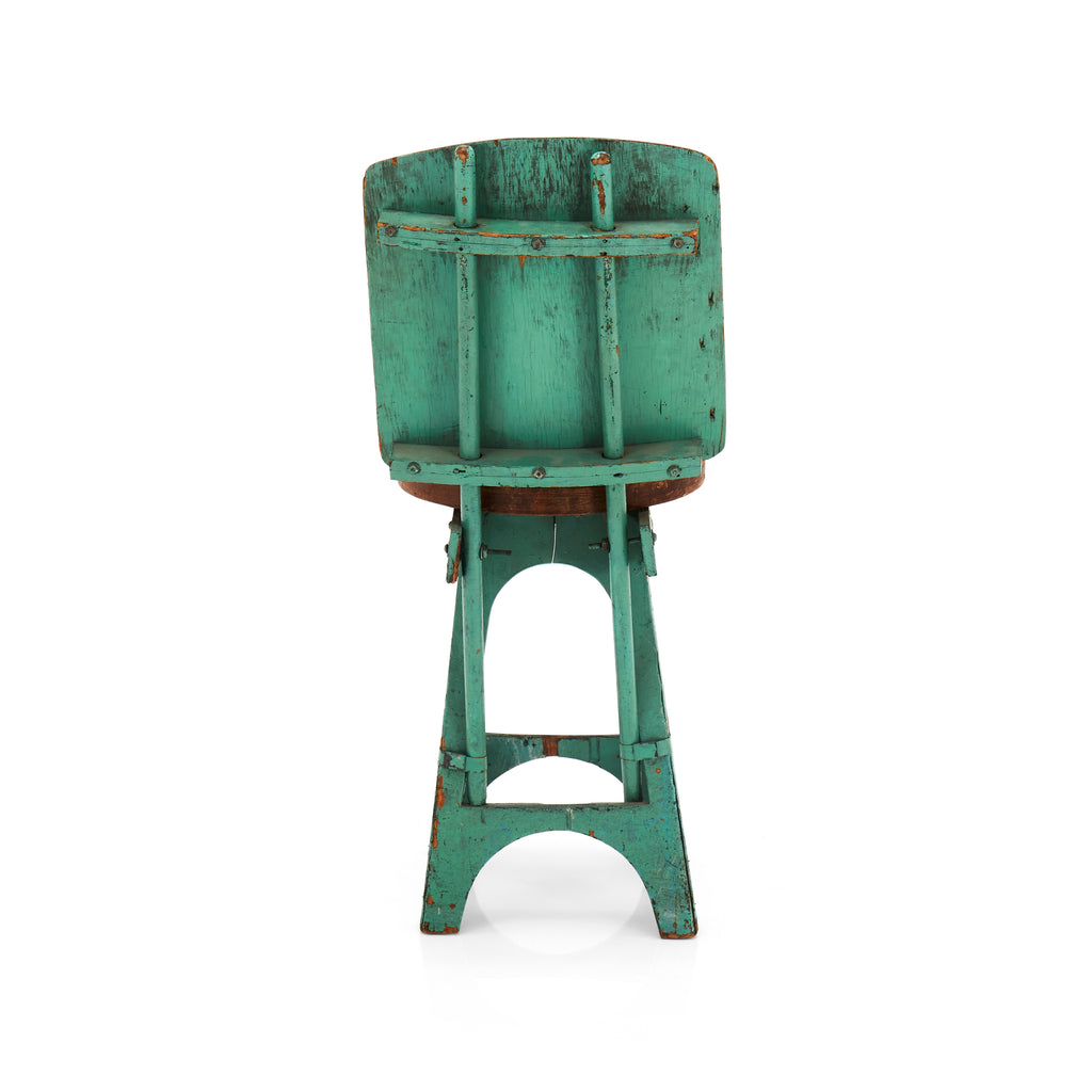 Rustic Teal Work Stool