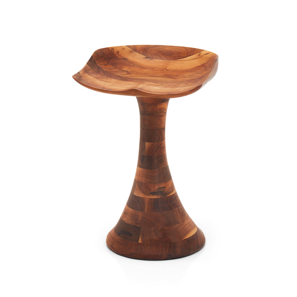 Segmented Wood Bar Stool