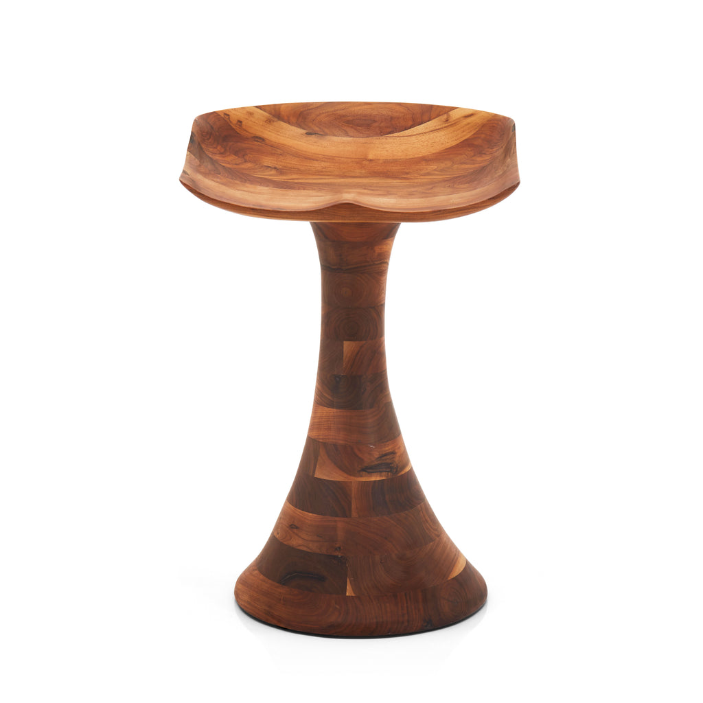 Segmented Wood Bar Stool