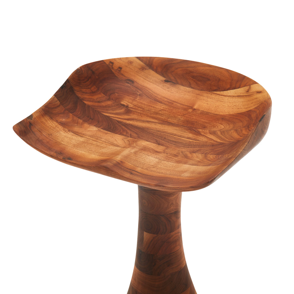 Segmented Wood Bar Stool