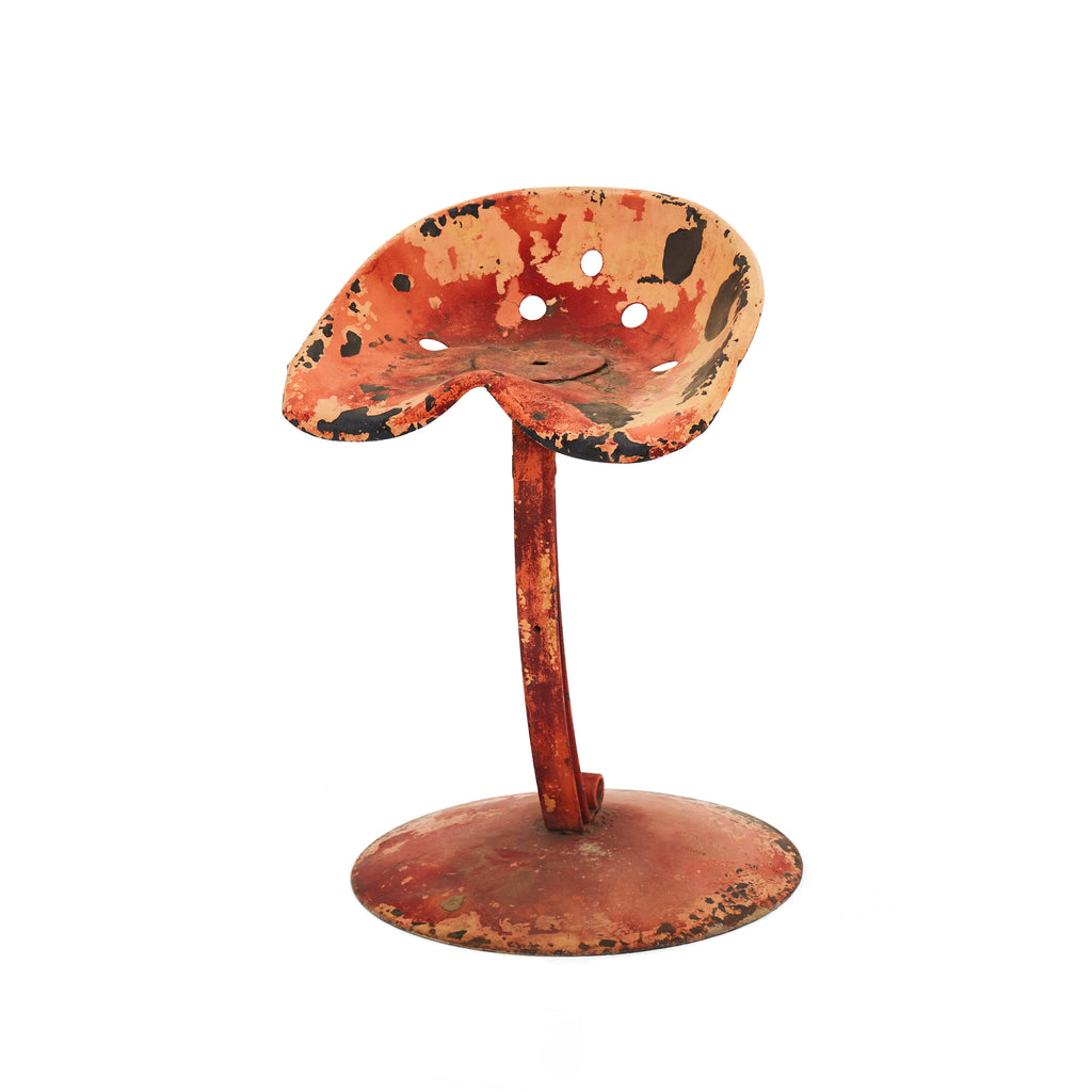 Tractor Stool - Orange Rustic