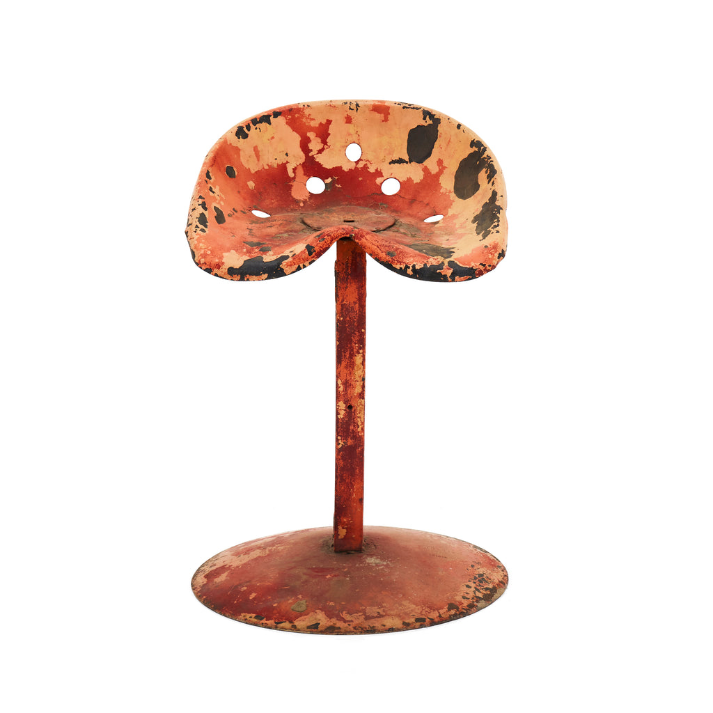 Tractor Stool - Orange Rustic