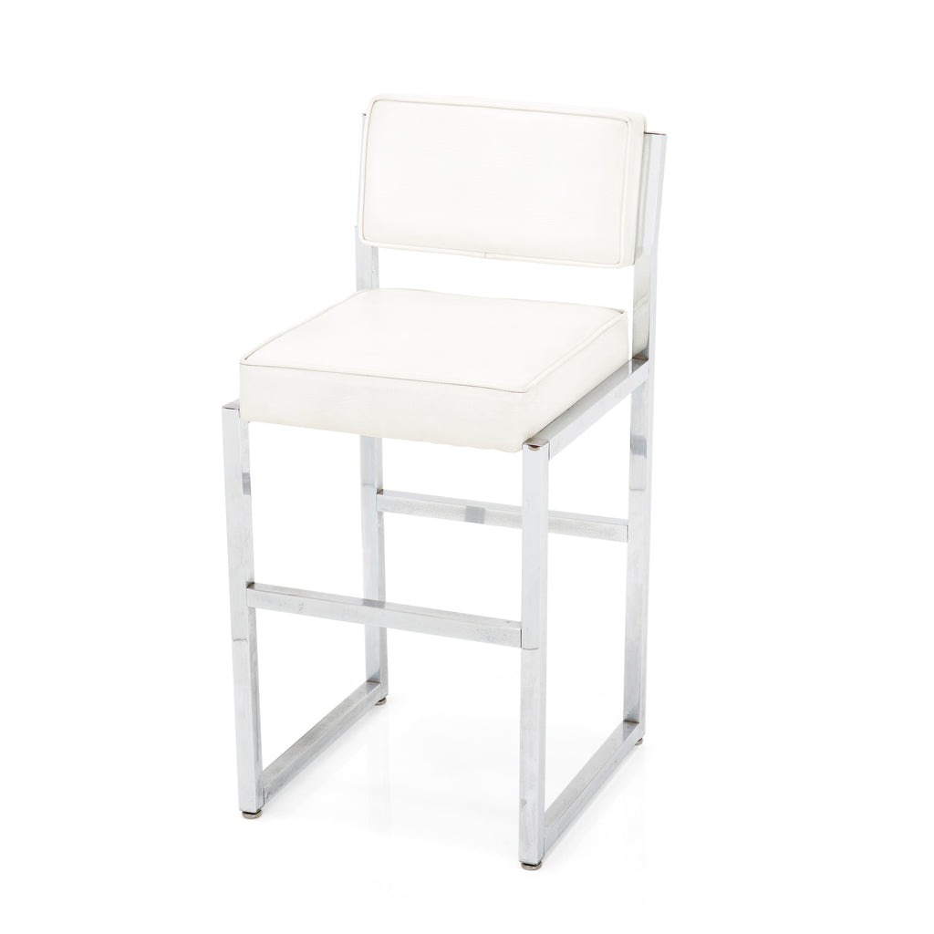 White and Chrome Bar Stool