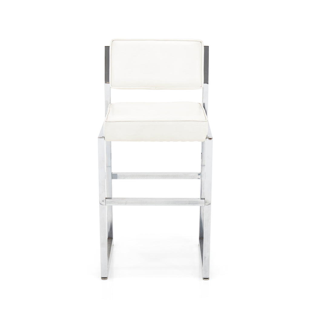 White and Chrome Bar Stool