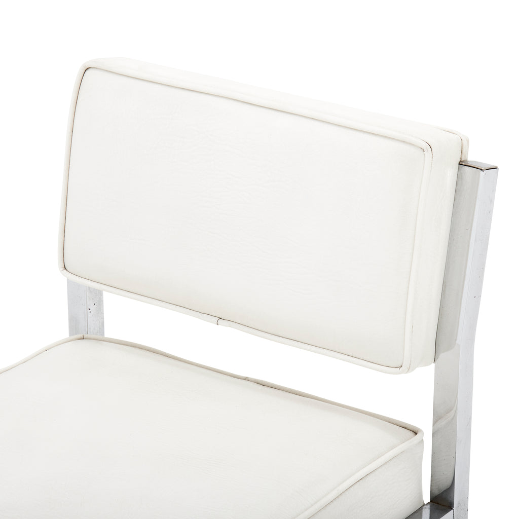White and Chrome Bar Stool