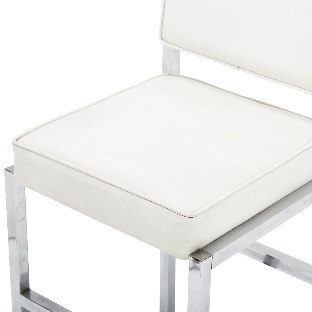 White and Chrome Bar Stool
