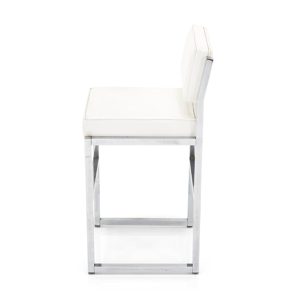 White and Chrome Bar Stool