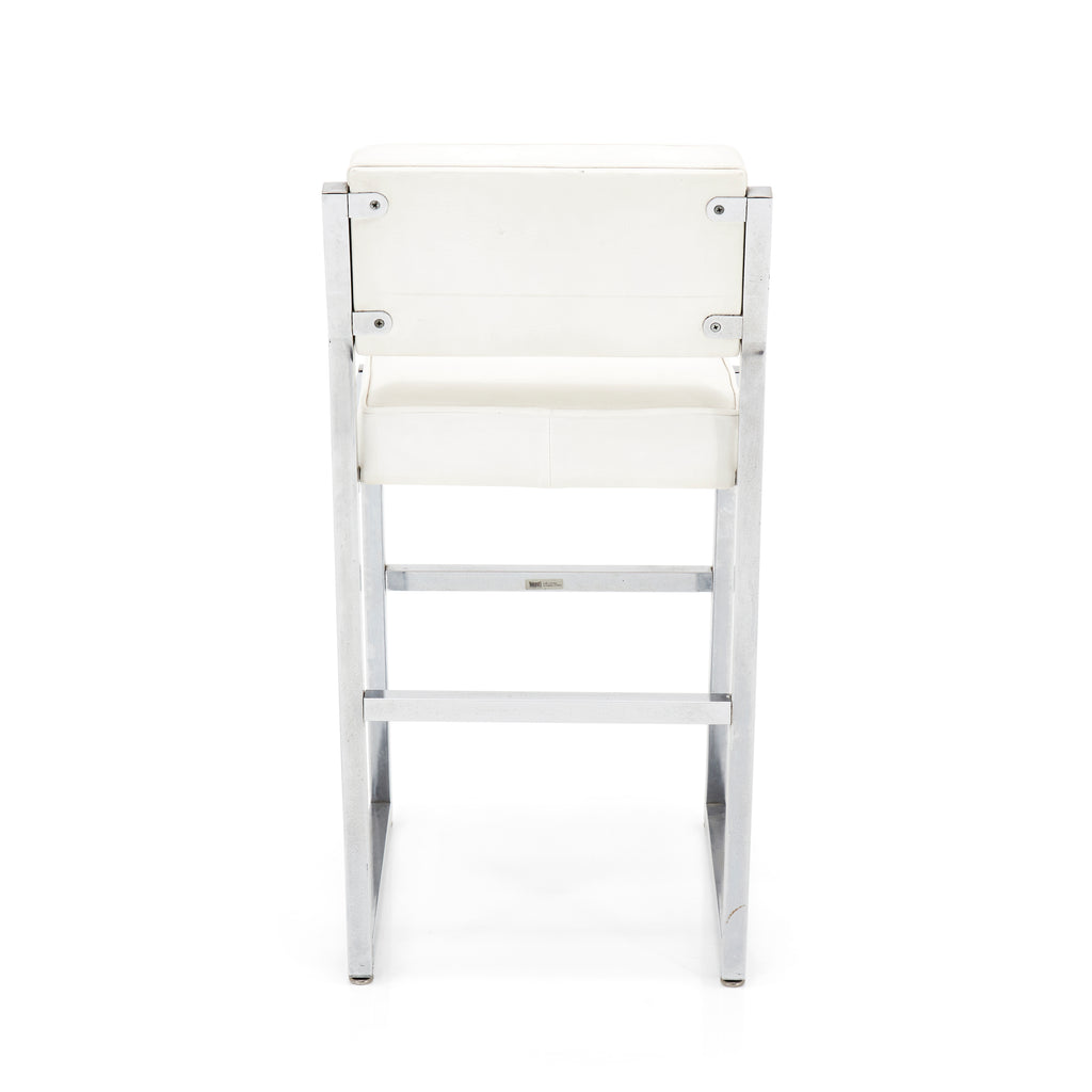 White and Chrome Bar Stool